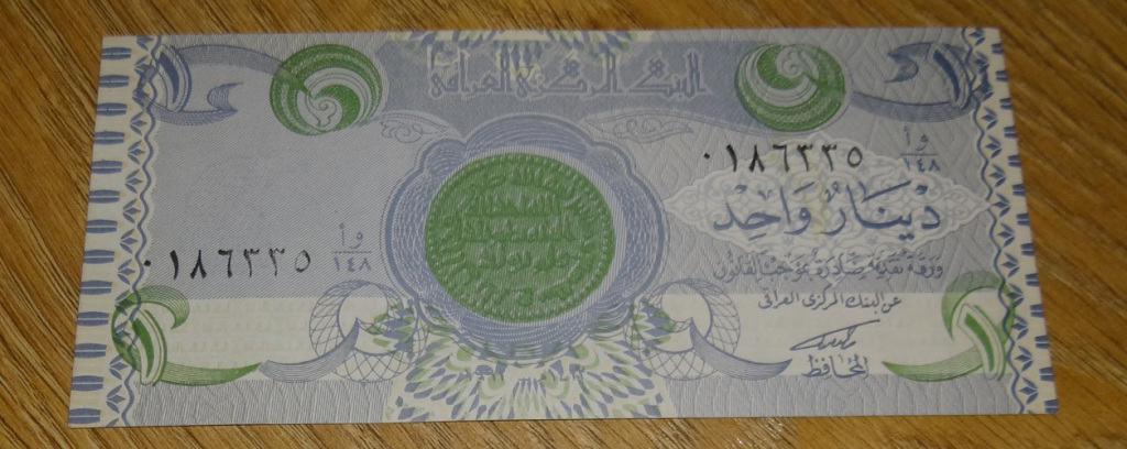 Oryginalny banknot IRAK - 1 dinar - 1992 rok
