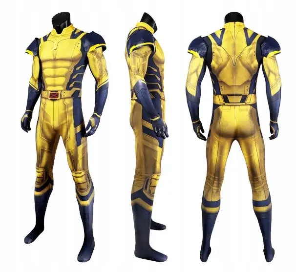 KOSTIUM WOLVERINE COSPLAY KOMBINEZON JAMES ZESTAW ZBROI NA RAMIĘ