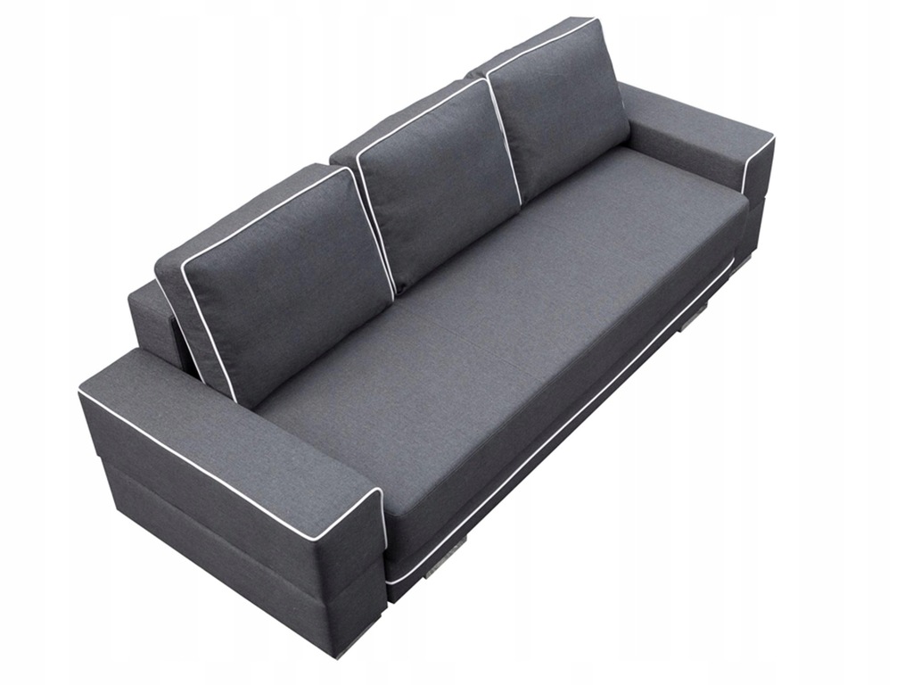 Sofa 250 CM Rozkładana ze Schowkiem Zagłówki GR1