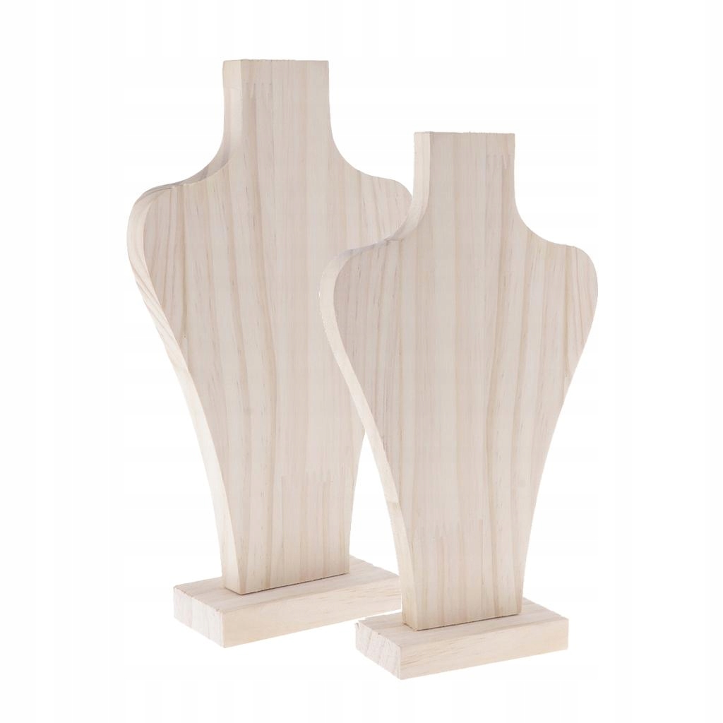 2pcs Unfinished Natural Wooden Bust Display