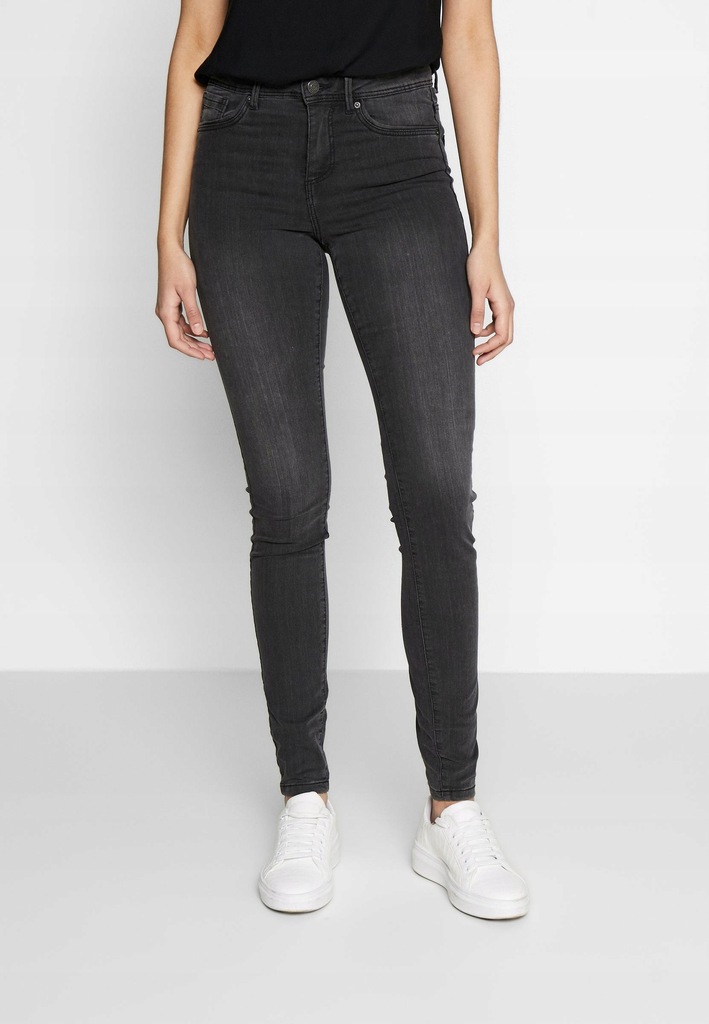 C2C107*VERO MODA SPODNIE JEANSOWE SZARE 34 L01