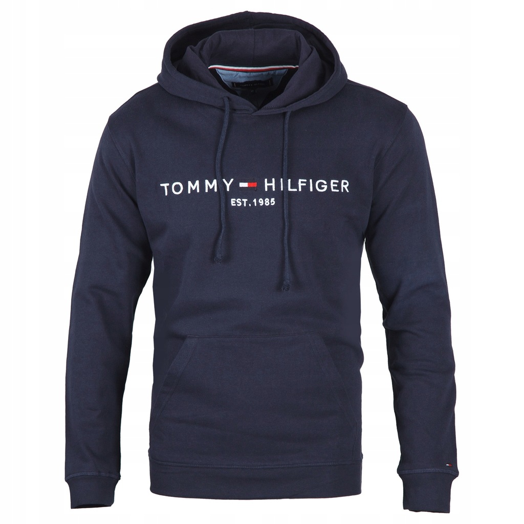 BLUZA TOMMY HILFIGER Z KAPTUREM KANGURKA GRANAT L