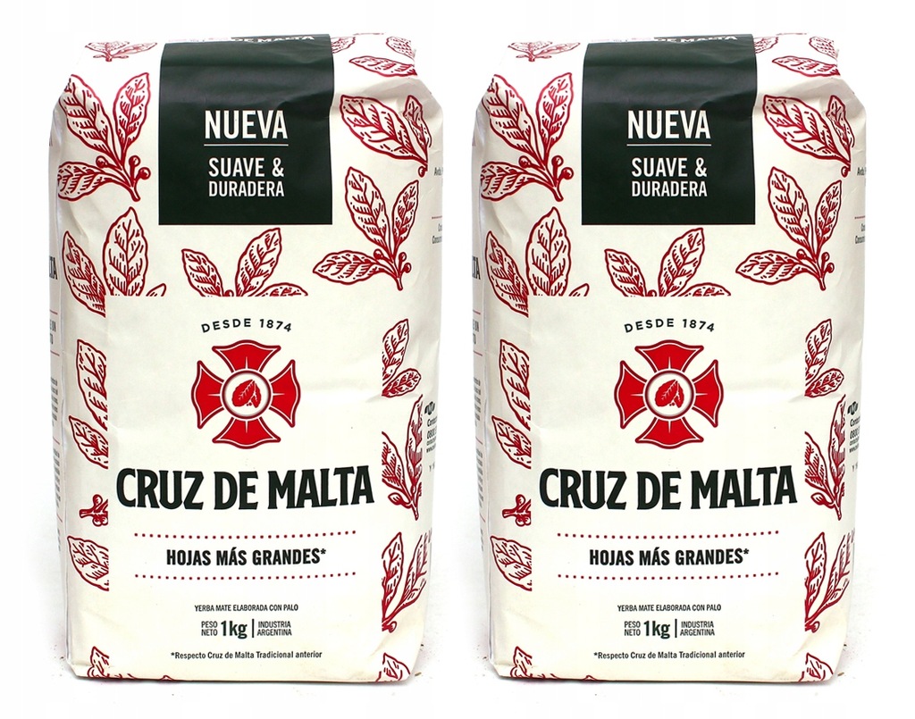 Yerba Mate Cruz de Malta Elaborada Con Palo 2x1kg!