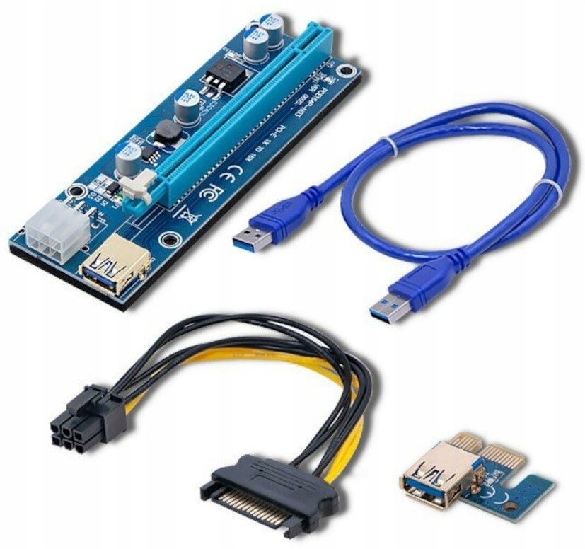 RISER ver 006S USB 3.0 PCI-E 1x-16x 6-pin SATA