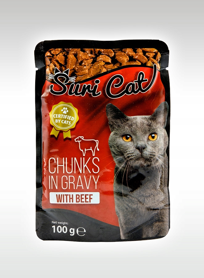 Suri Cat saszetka dla kota z wołowiną 100g x 24