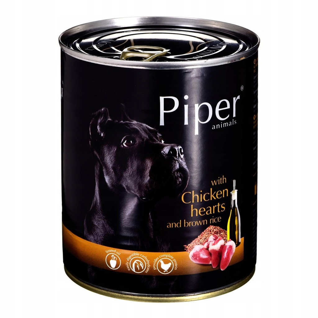 DOLINA NOTECI Piper Animals z sercami kurczaka i ryżem - mokra karma dla ps