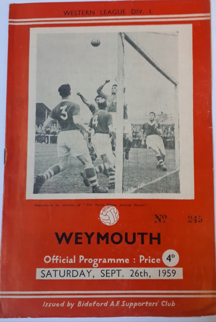 Program ligi Weymouth 1959 Nr 245 broszura