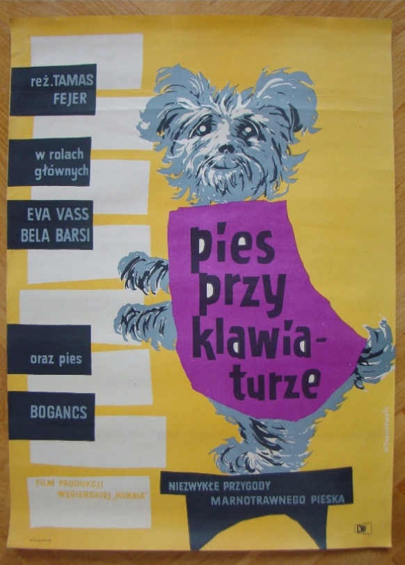 Plakat - Janiszewski - Pies przy klawiaturze -1960