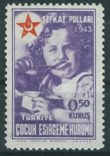 Turcja 0,50 kurus - 1943 r Czerwony Półksiężyc