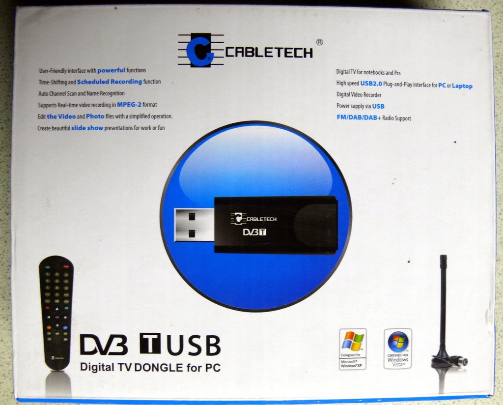 Antena przenośna Cabletech DVB-T USB Dongle