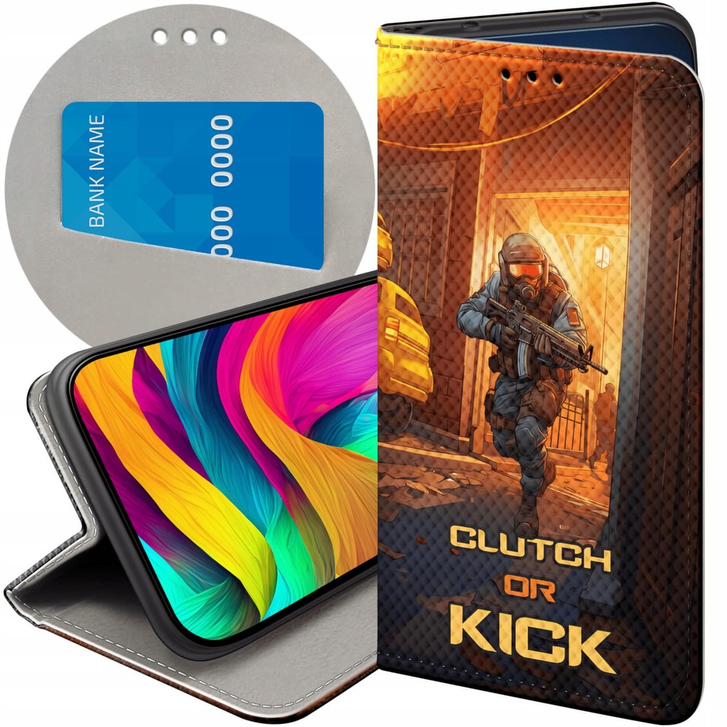 ETUI Z KLAPKĄ DO MOTOROLA MOTO G100 WZORY CS GO COUNTER-STRIKE FUTERAŁ CASE