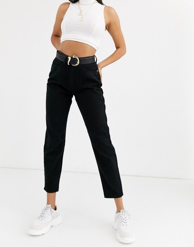 MISSGUIDED JEANSY DAMSKIE CZARNE KLASYCZNE 40 1DUB