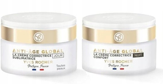 Yves Rocher ANTI - AGE GLOBAL Przeciwzmarszcz. krem Dzień + Noc + PREZENT !