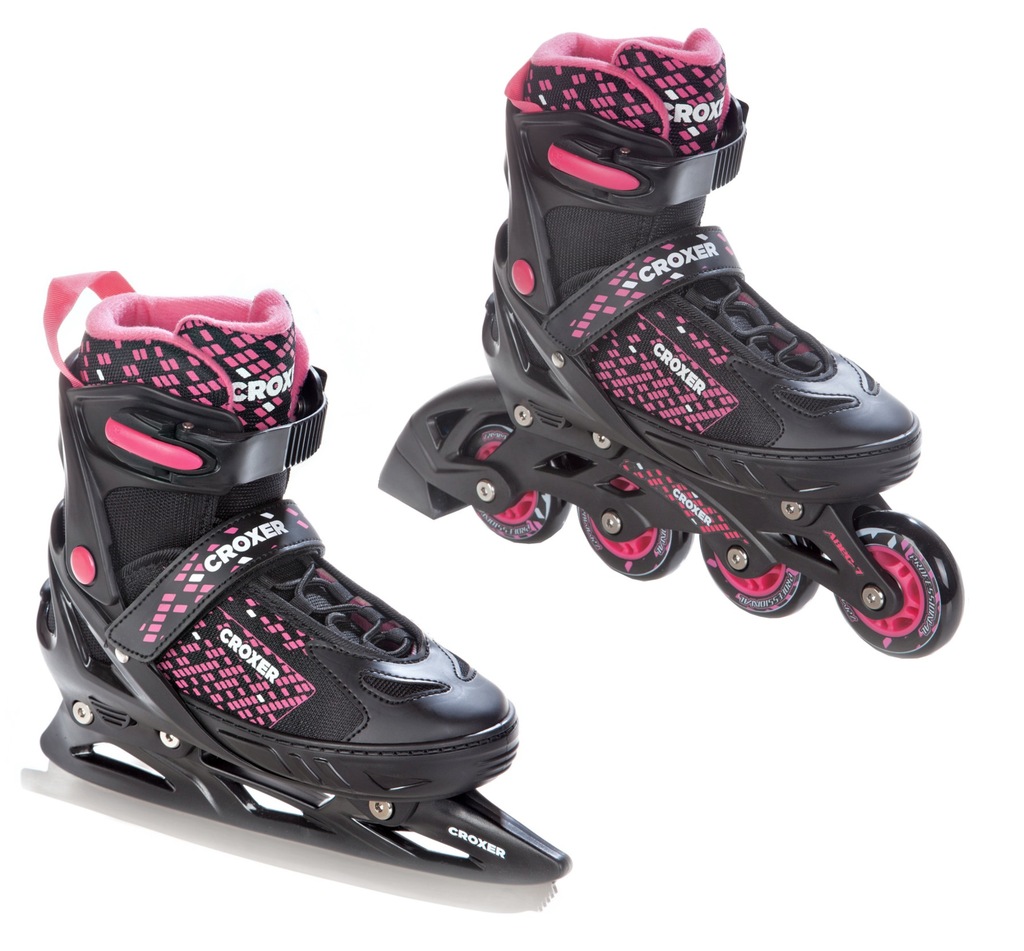 Rolki Łyżwy 2w1 Croxer Pearl Black/Pink 40-43