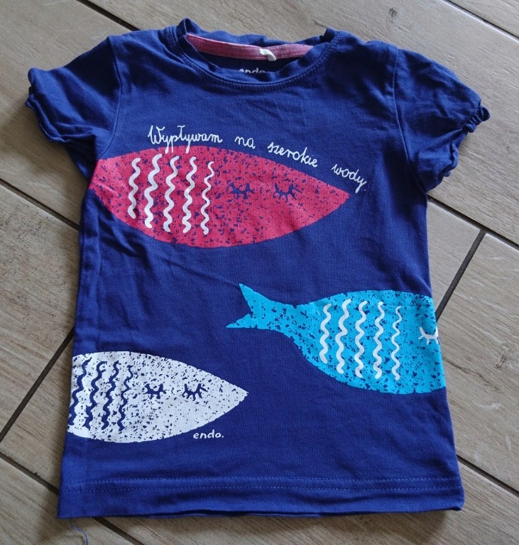 endo bluzeczka t-shirt rybki 86-92 cm