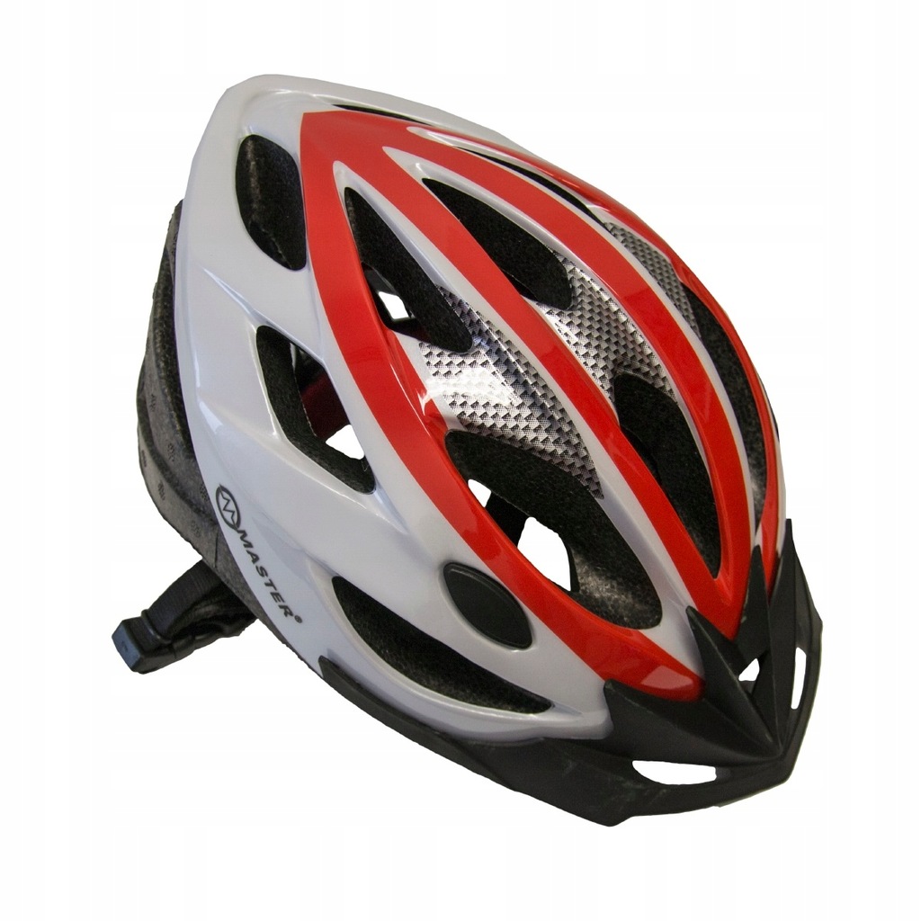 Kask rowerowy MASTER Force - L - czerwono-biały