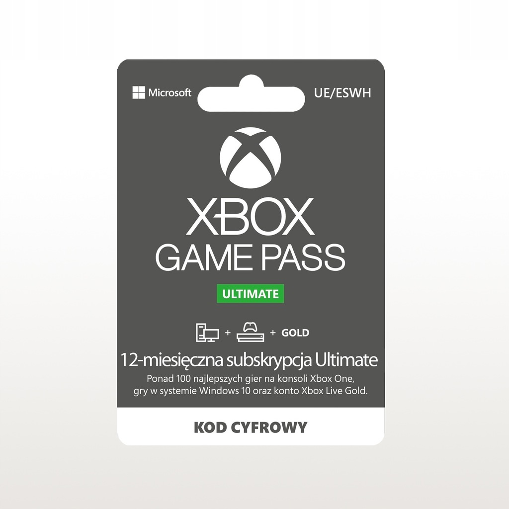 Subskrypcja XBOX GAME PASS ULTIMATE 12 MIESIĘCY - 1ROK | EA PLAY+GOLD | KOD