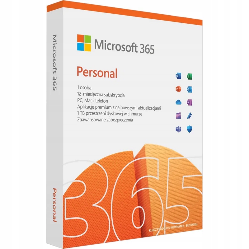 Microsoft 365 Personal PL (1 osoba.; 5 urządzeń ;