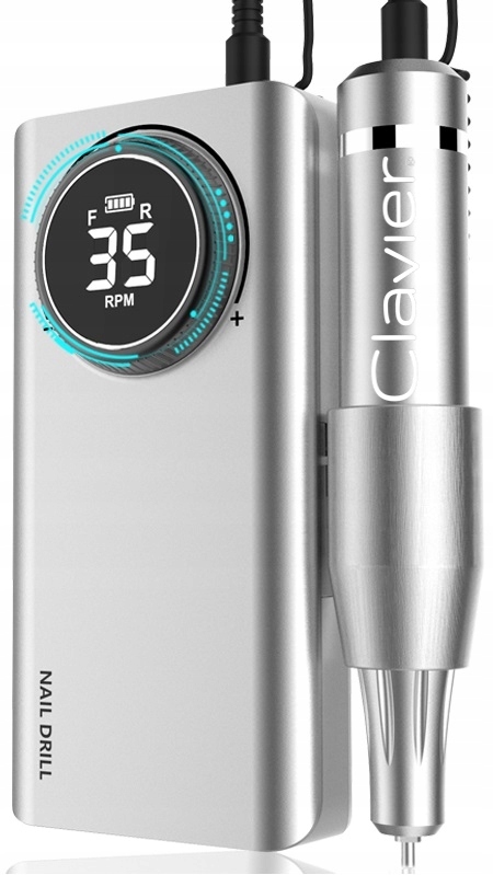 FREZARKA PAZNOKCI PRZENOŚNA BEZPRZEWODOWA SREBRNA GRATIS FREZY