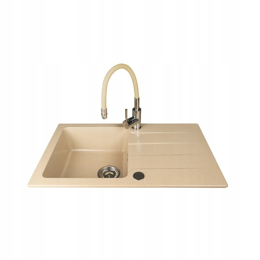 Zlew Bali 1-komorowy z baterią beżowy