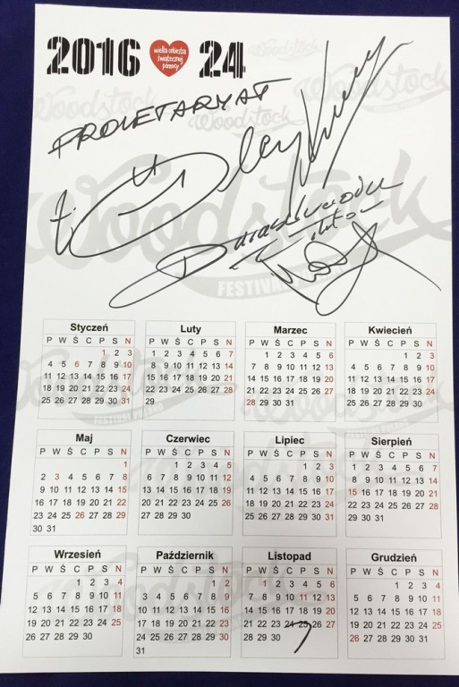Proletaryat- kalendarz 2016 z autografami