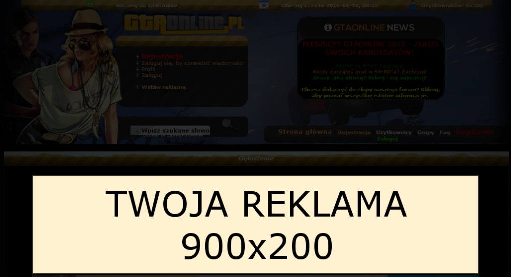 REKLAMA NA GTAONLINE.PL GTAO.PL Wszystko o GTA!