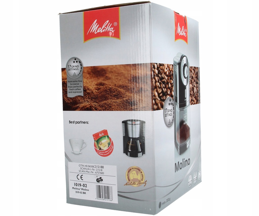 MELITTA 101901 MOLINO młynek do kawy 7497719500 oficjalne archiwum