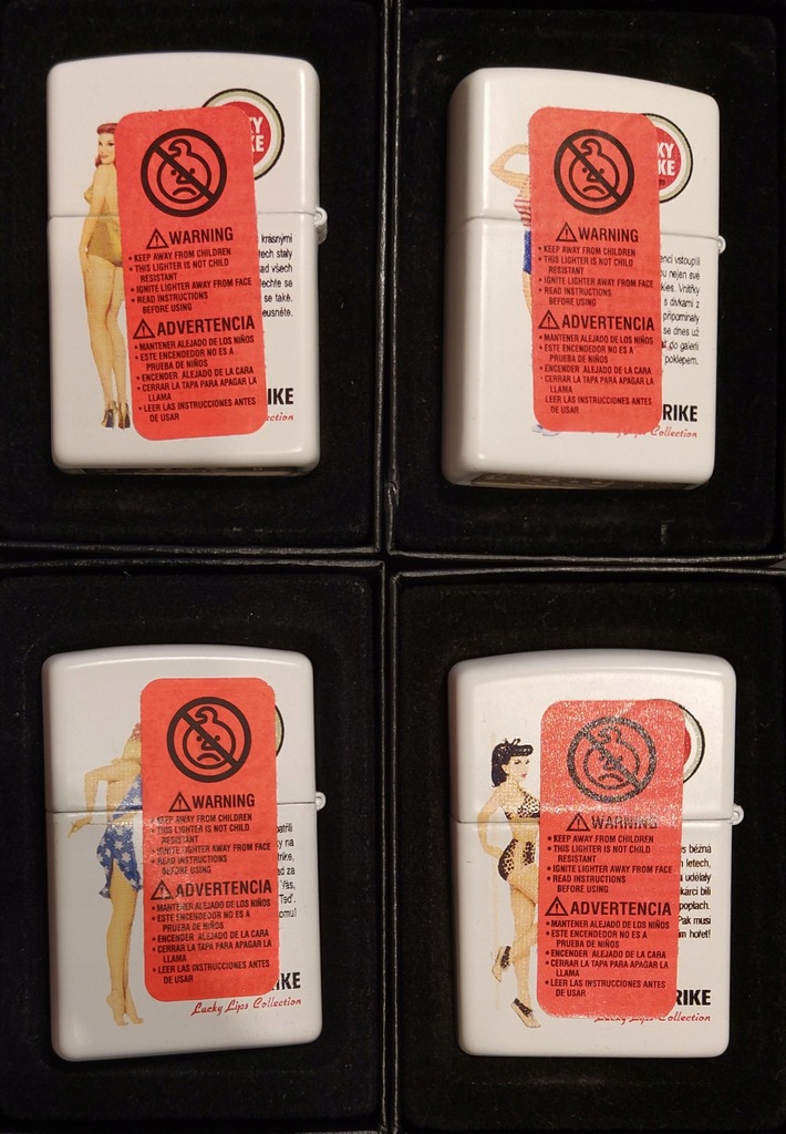 ZIPPO Lucky Strike Pin Up Girls Limited SET 4 szt
