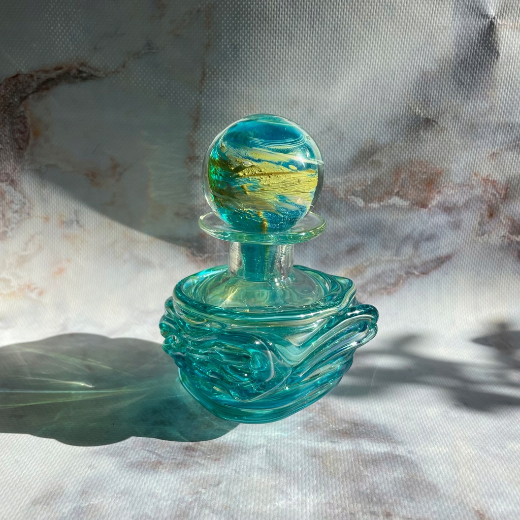 Flakonik Mdina Glass flakon mała karafka szkło artystyczne