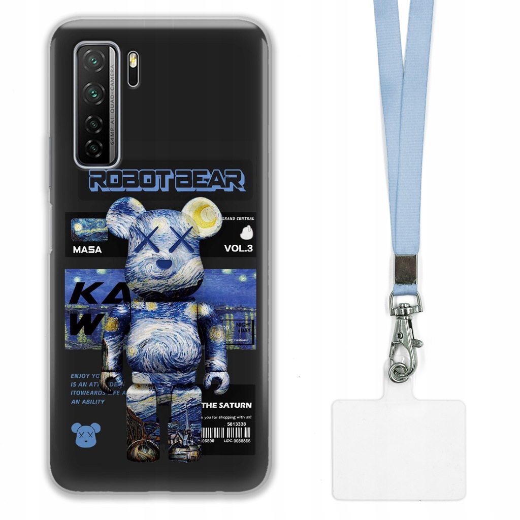 ETUI DO HUAWEI P40 LITE 5G CASE + SMYCZ SZARA KAWS DLA NASTOLATKÓW WZ