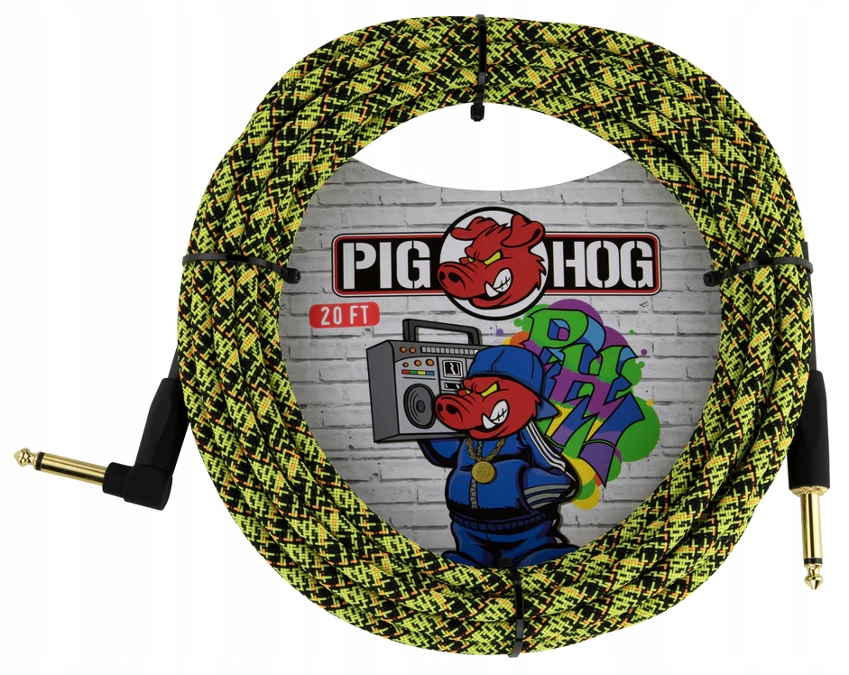 Kabel Instrumentalny - Pig Hog PCH20GYWR Yellow Graffiti Łamany