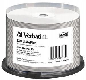 Verbatim DVD-R 16X bulk, 4,7GB szeroki tusz