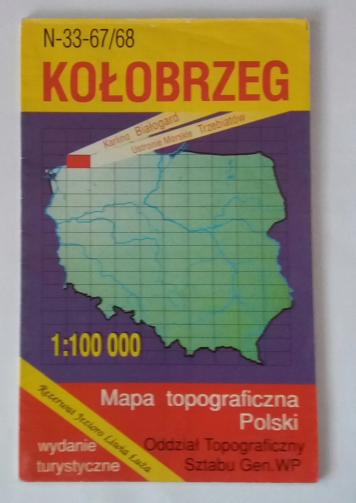 Mapa topograficzna 1: 100 000 Kołobrzeg
