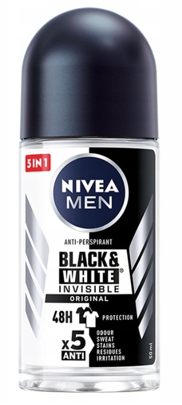NIVEA ROLL-ON MĘSKI INVISIBLE BLACK WHITE ORIGINAL