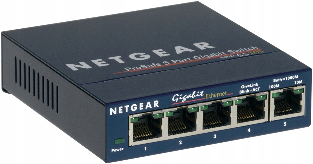 Przełącznik Ethernet Netgear GS105GE 5-portowy Gigabit 10/100/1000 Mbps