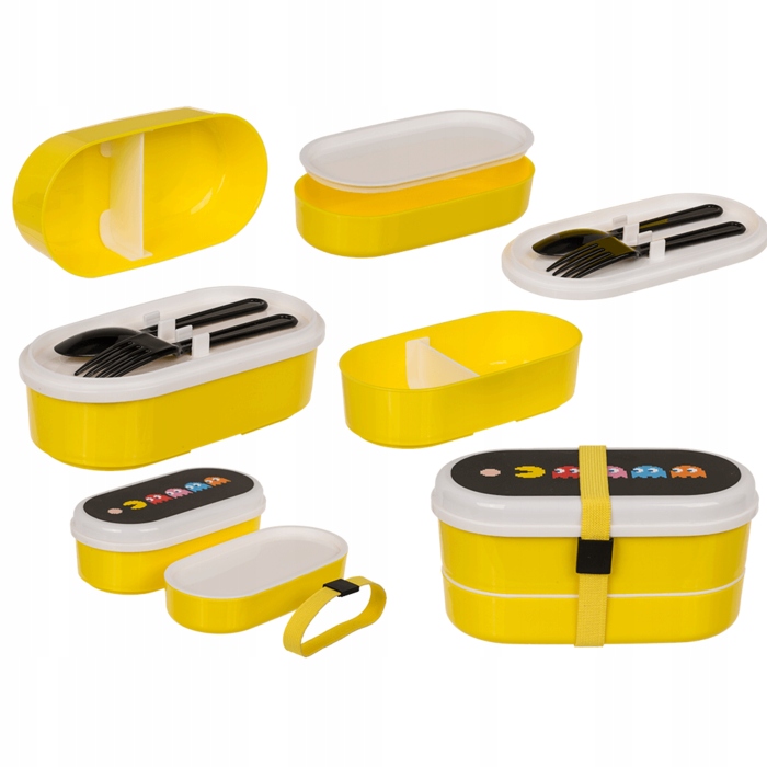 Pudełka na żywność lunchbox Pac-Man z łyżką i wide