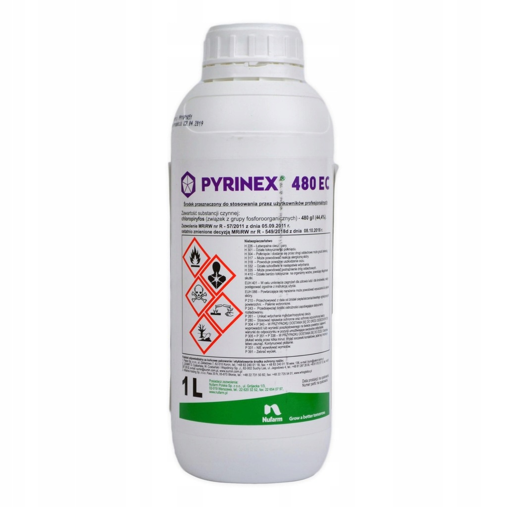 Pyrinex 480 EC 1L Nufarm OWADOBÓJCZY INSEKTYCYD