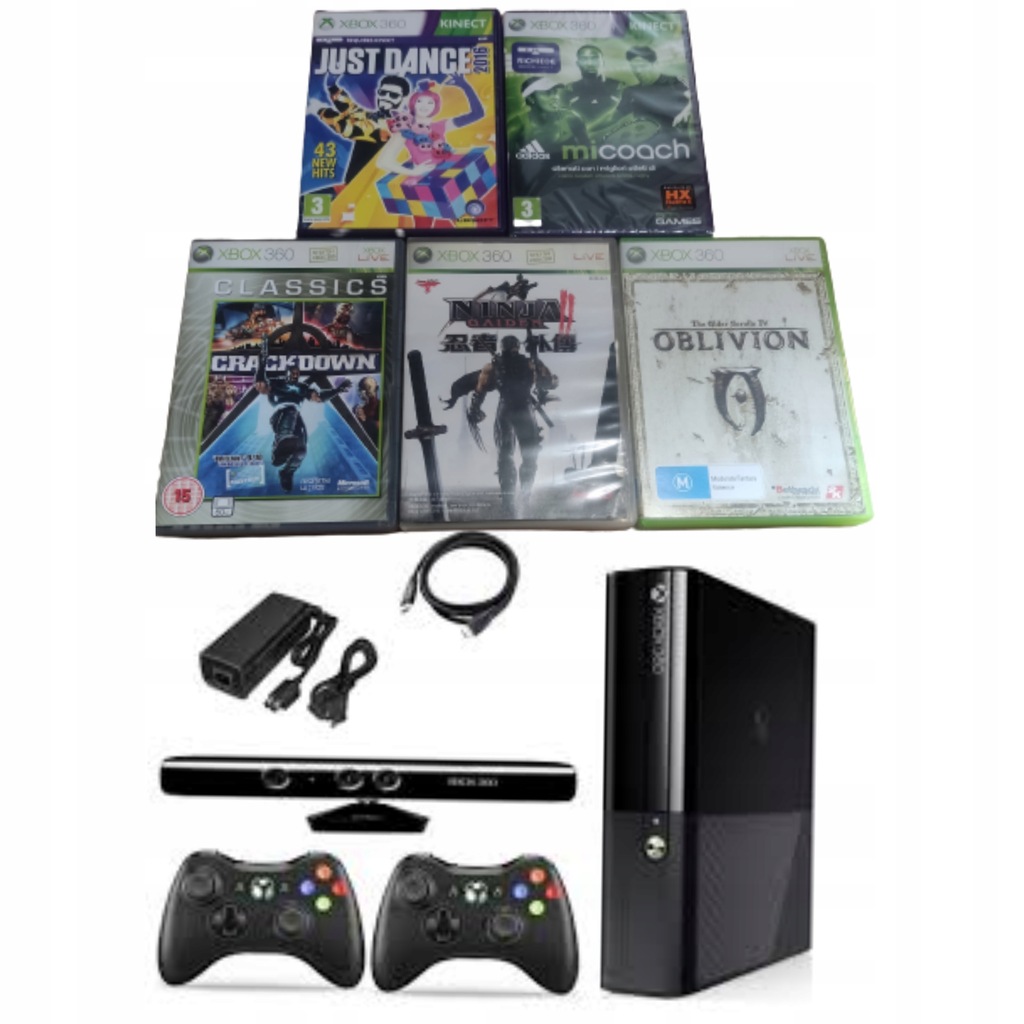 Купить НАБОР XBOX 360 SLIM 250 ГБ + KINECT + 2 ПКД + ИГРЫ + HDMI: отзывы, фото, характеристики в интерне-магазине Aredi.ru