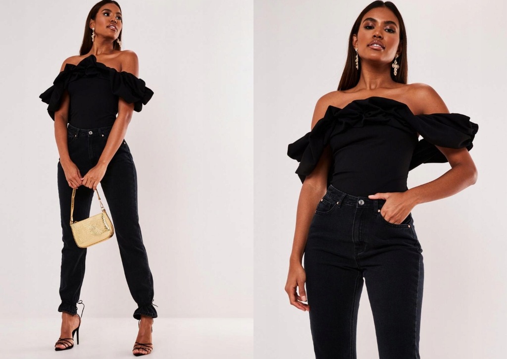 MISSGUIDED CROP TOP BARDOT XS