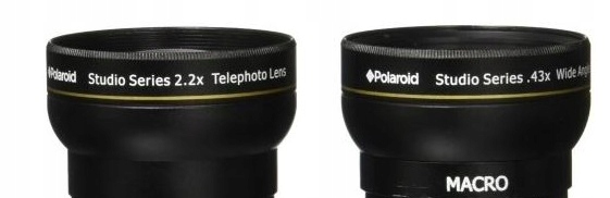 Zestaw konwerterów Polaroid Series tele 2,2+wide 0,43 58 mm+red 55 i 52