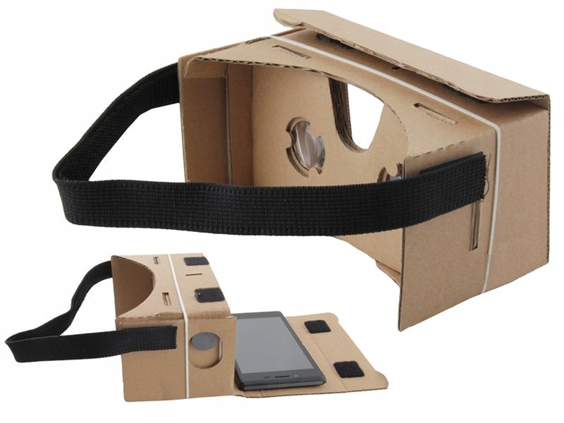 KARTONOWE OKULARY VR DUŻE GOGLE 3D DO 6.0'' OPASKA