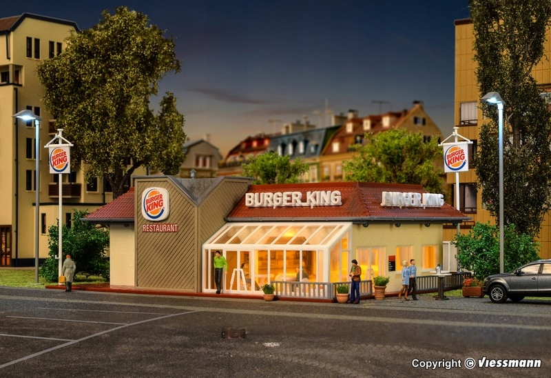 Vollmer-43632 H0: Restauracja Burger King z LED
