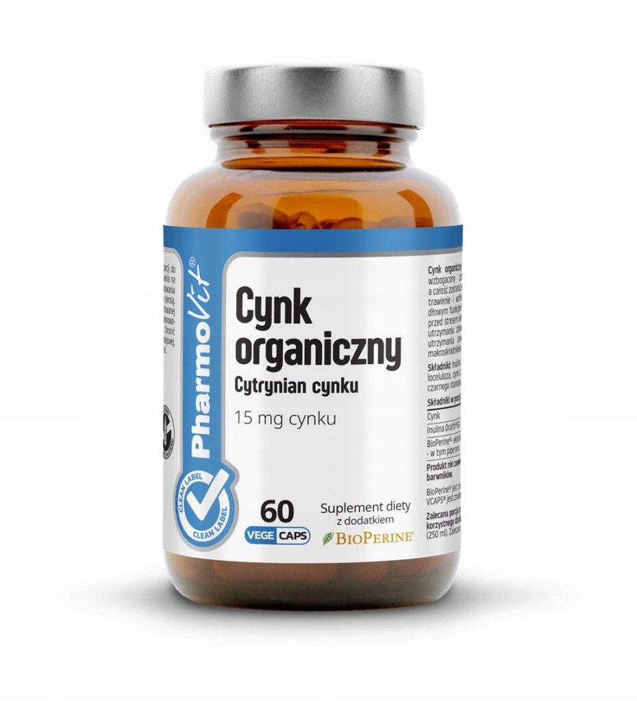 Cynk organiczny Cytrynian cynku (15 mg cynku)- 60