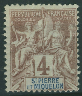 Kolonie fr. St.Pierre et Miquelon 4 cent. - alegoria
