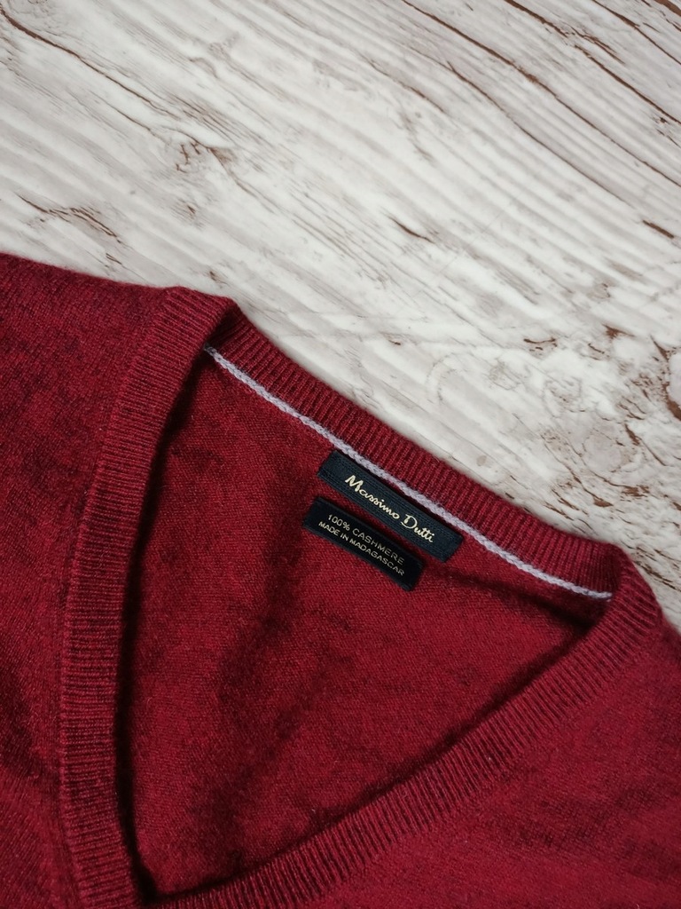 MASSIMO DUTTI KASZMIROWY SWETER SLIM_M_