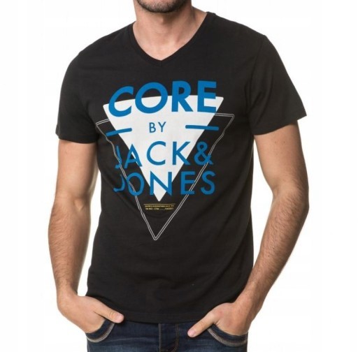 NEW ORIGINAL BLACK T-SHIRT Jack Jones CZARNY + S