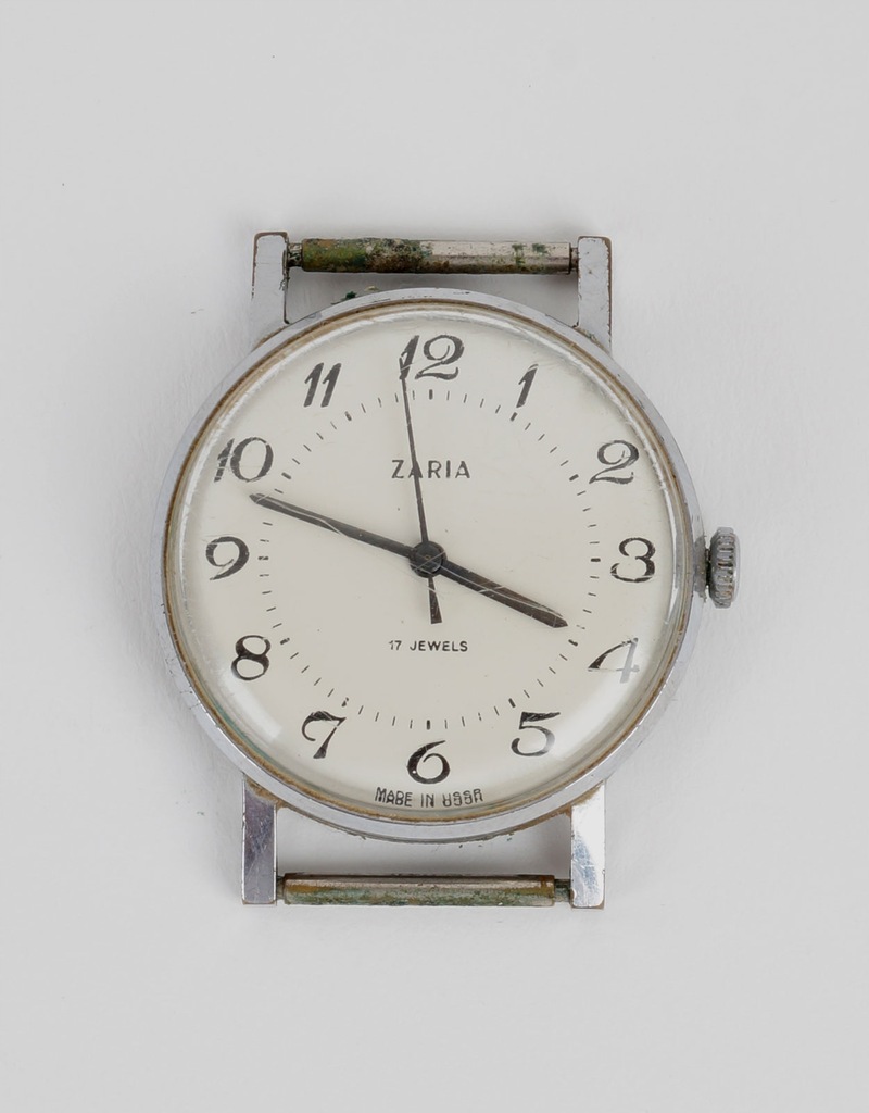 Męski zegarek ZARIA, stalowa koperta, l.70-te