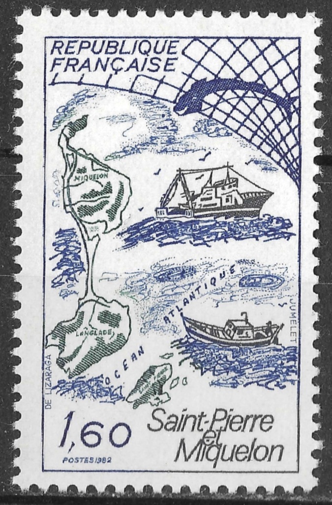 Saint Pierre i Miquelon - statek,nauka** (1982)