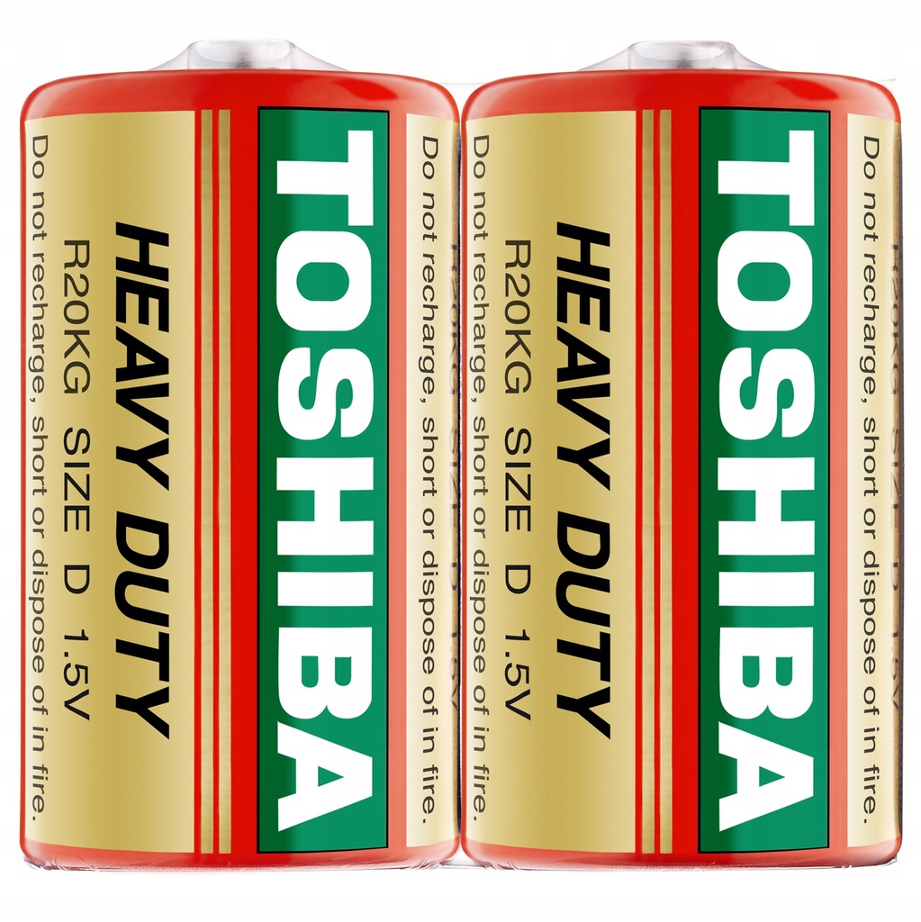 2x Baterie TOSHIBA MOCNE HEAVY DUTY R20 D 1,5V