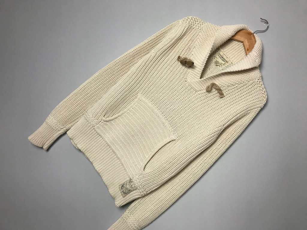 RALPH LAUREN piękny sweter M/L beżowy BAWEŁNA